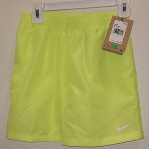 Nike Neon Yellow Athletic Shorts with Swoosh
